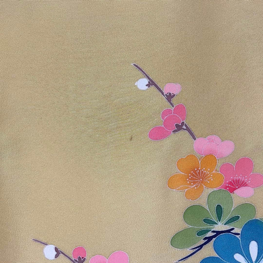 着物　七五三　7歳　女の子　13点　フルセット　黄色　手毬　花文　吉祥文様