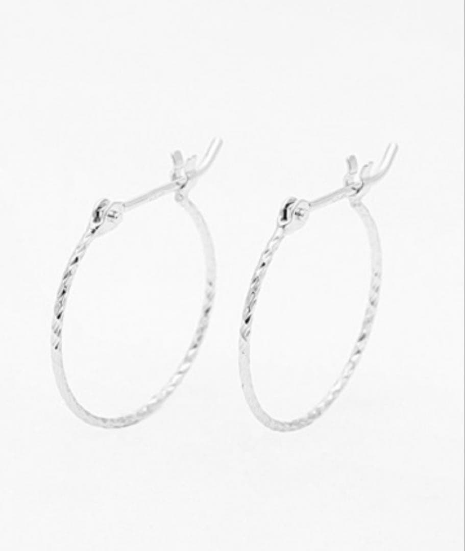 BLOOM K10 ホワイトゴールド フープピアス