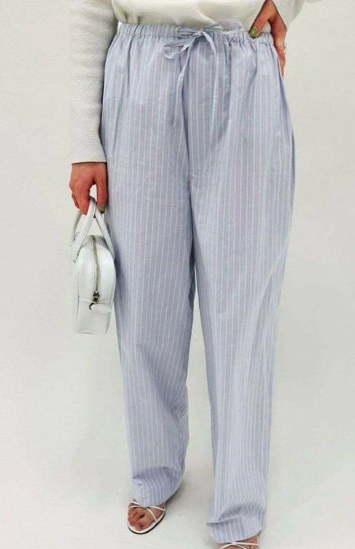 ベースレンジbaserangeストライプ シャツ パンツ セットアップXS