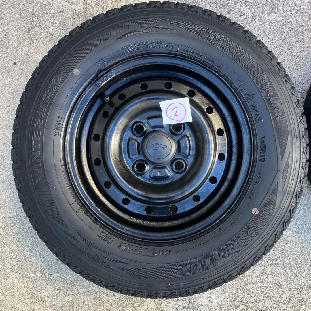 ２本売り12インチ スタッドレスタイヤ 日本製145R12 80 LT貨物用