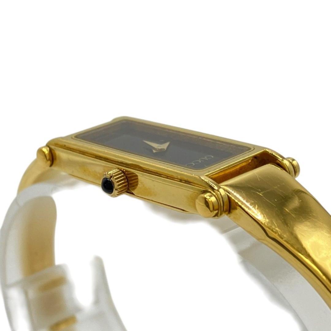 GUCCI腕時計 バングルウォッチ 1500 クォーツ 黒文字盤 ゴールド 稼働