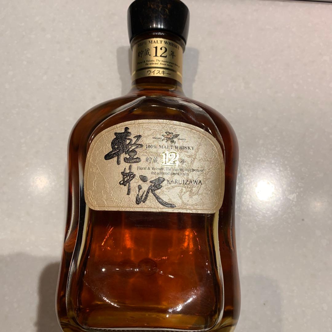 軽井沢貯蔵12年100％モルトウイスキー上箱付き(箱無傷)お値下げしました。