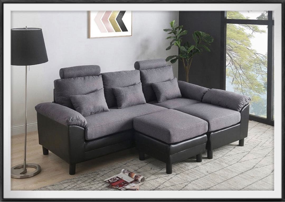 ソファ　ソファー　3人掛け　ブラック　ソファセット　ソファベッド　グレー