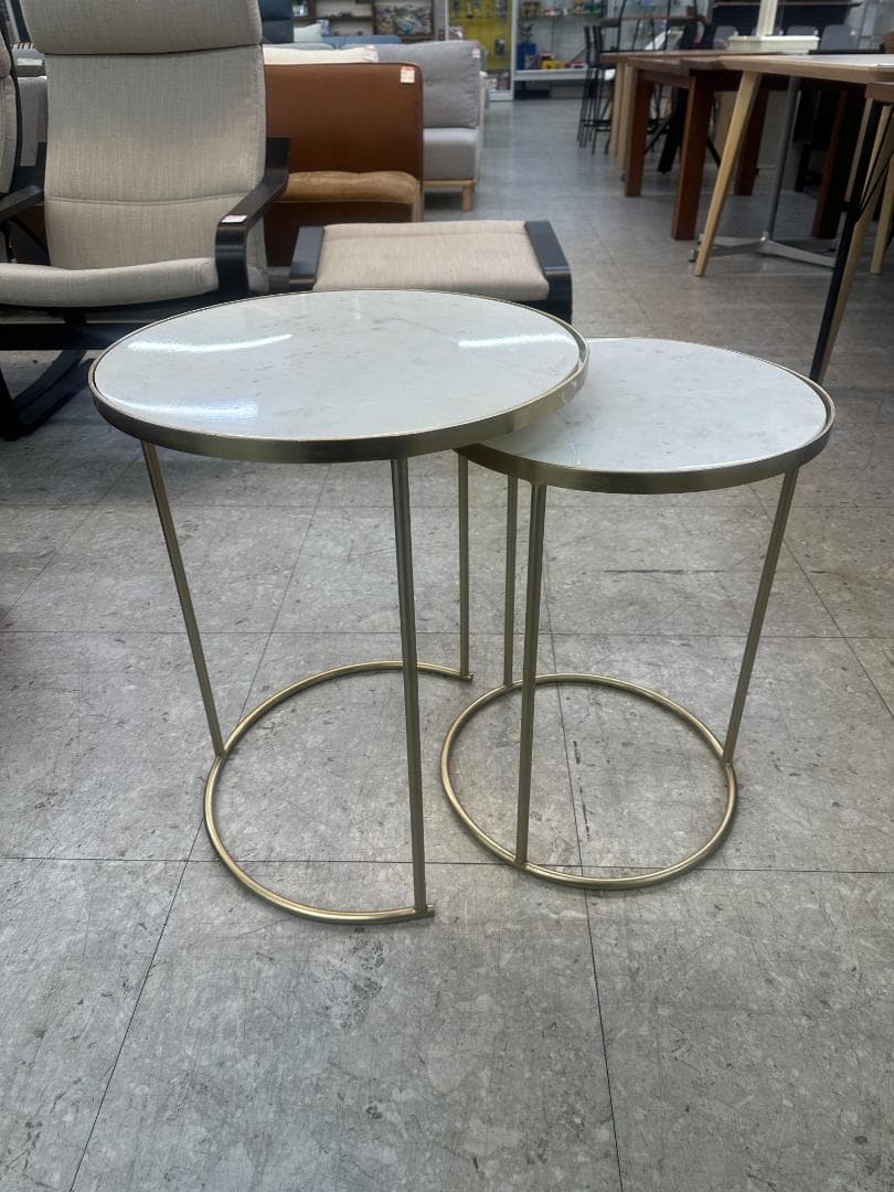 ZARA  ネストテーブル 大理石 ゴールド