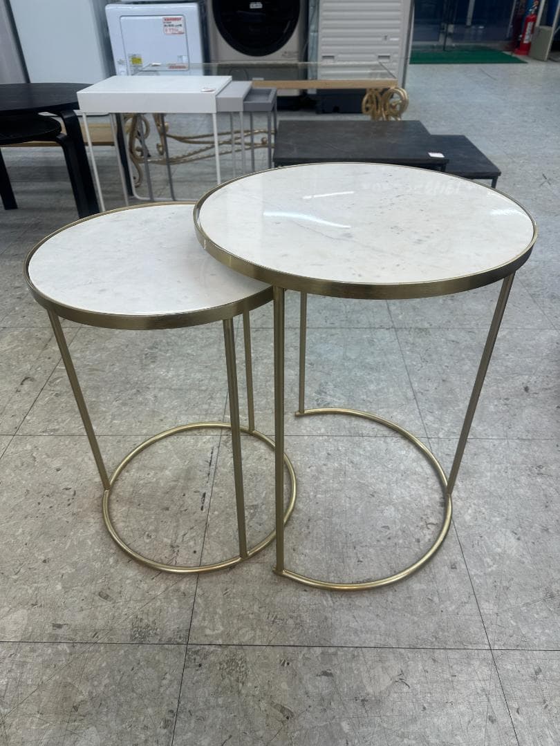 ZARA  ネストテーブル 大理石 ゴールド