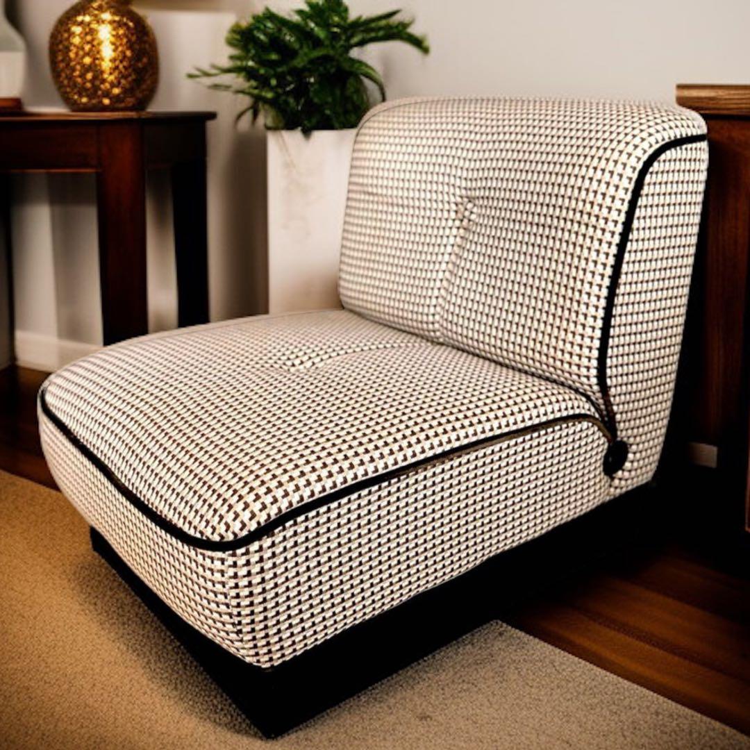 HR788 カリモク60 復刻プレート　総柄　1Pソファ　ベルベット