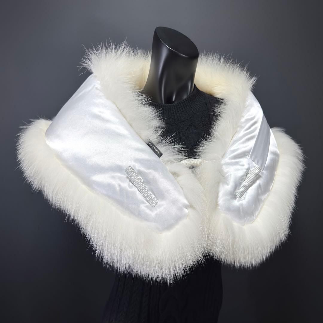 【白華】SAGA FURS サガファー ファーショール ホワイトフォックス 雪凛
