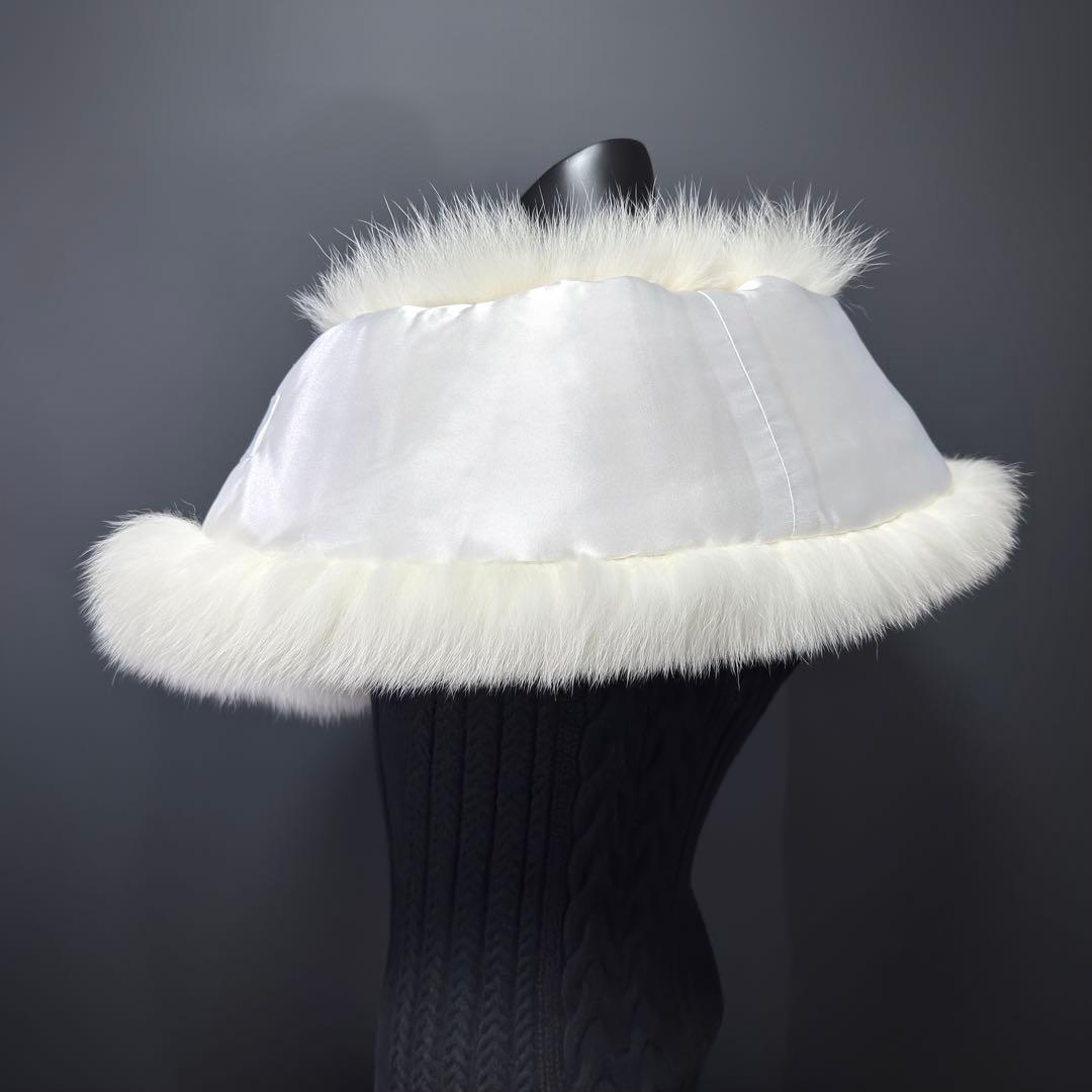 【白華】SAGA FURS サガファー ファーショール ホワイトフォックス 雪凛