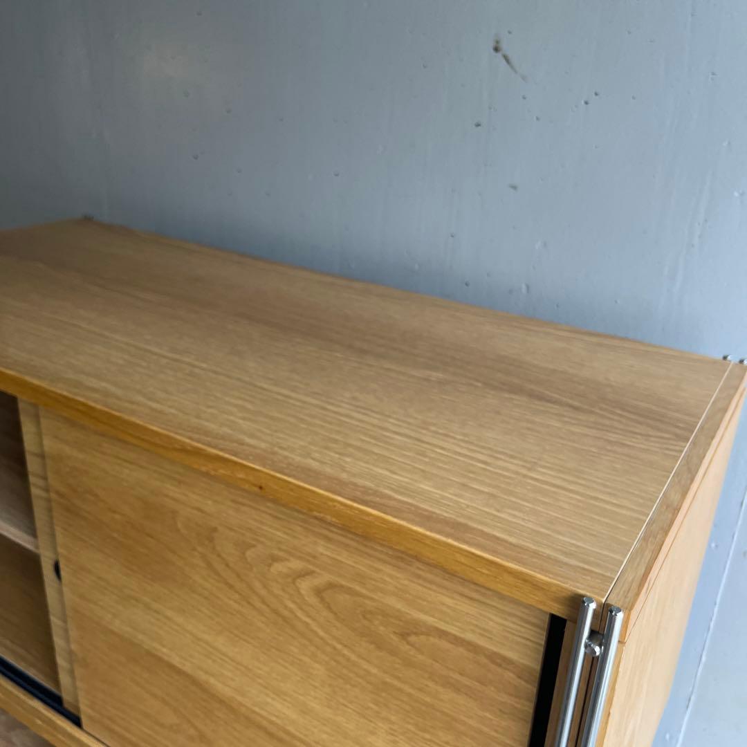 美品・廃盤希少★無印ステンレスユニットシェルフ・ボックス木製引き戸オーク材セット