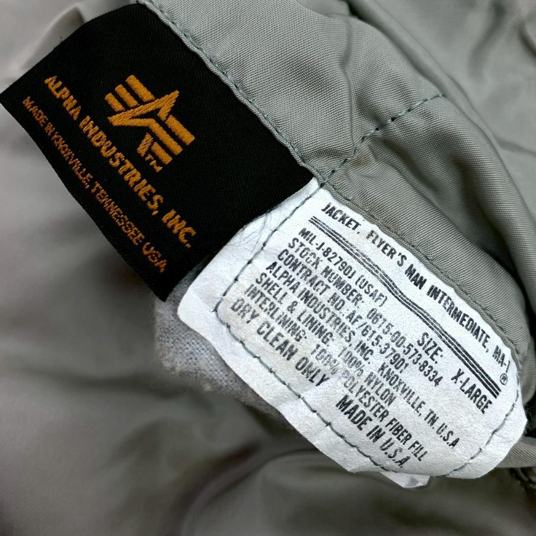 希少カラー★ 90s USA製 ALPHA MA-1 シルバー XL　D924