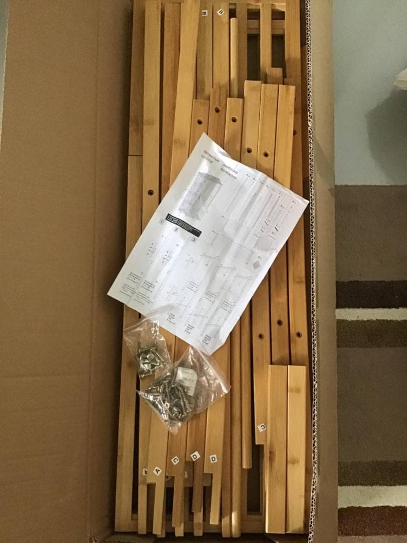 カーテン・棚付きハンガーラック 竹製 大容量 幅90cmx高さ146cm