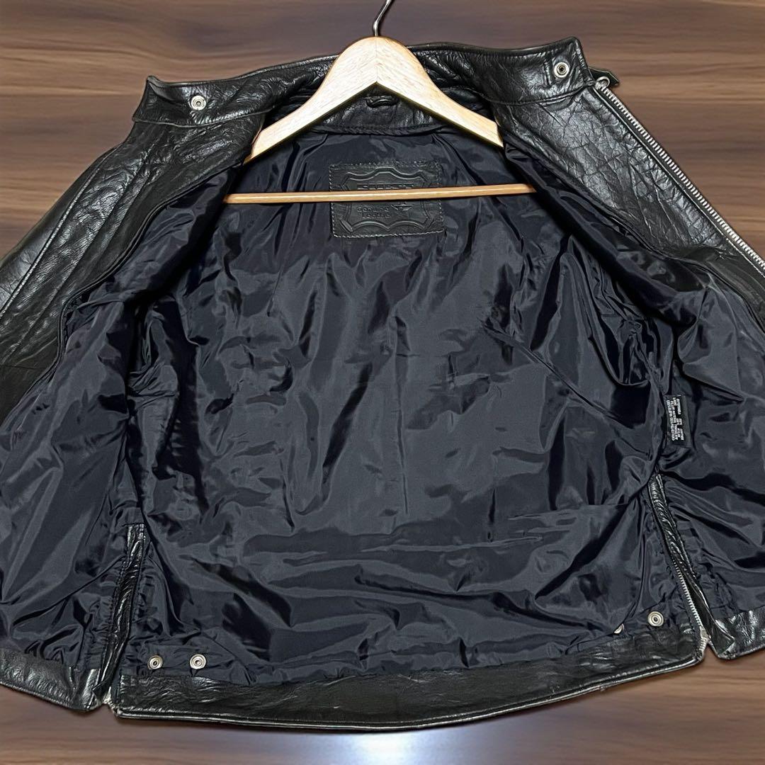 80s ヴィンテージ　FIRST 本革　シングルライダース キルティングライナー