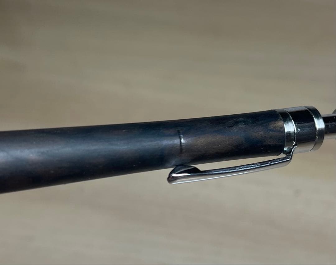 【値下げ交渉可】工房楔　黒柿孔雀杢　0.5mmシャーペン