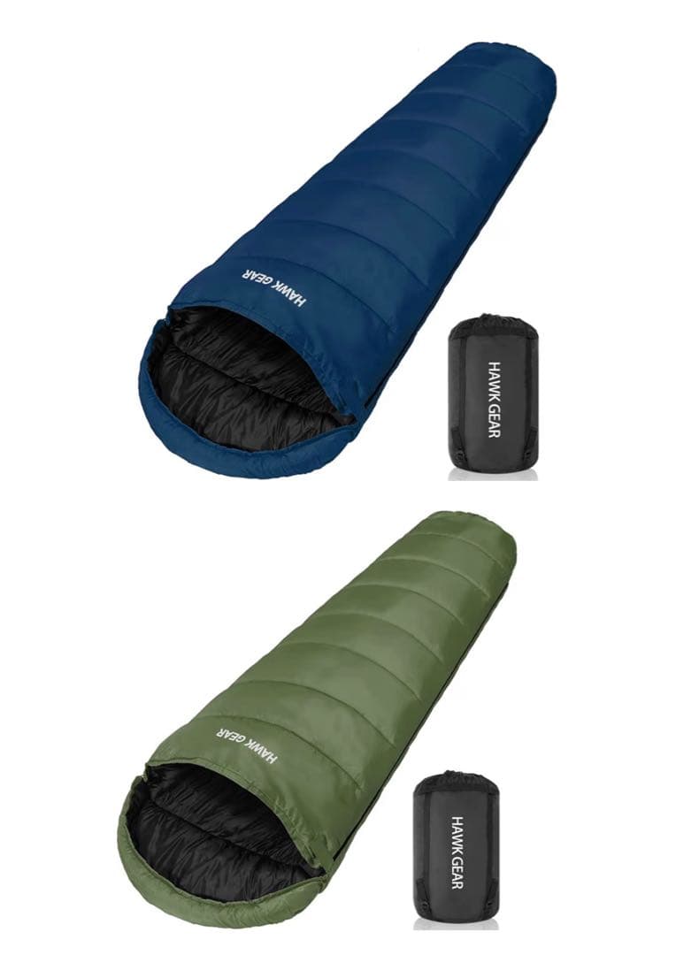 【新品】2個 シュラフ 寝袋 ネイビー カーキ ホークギア