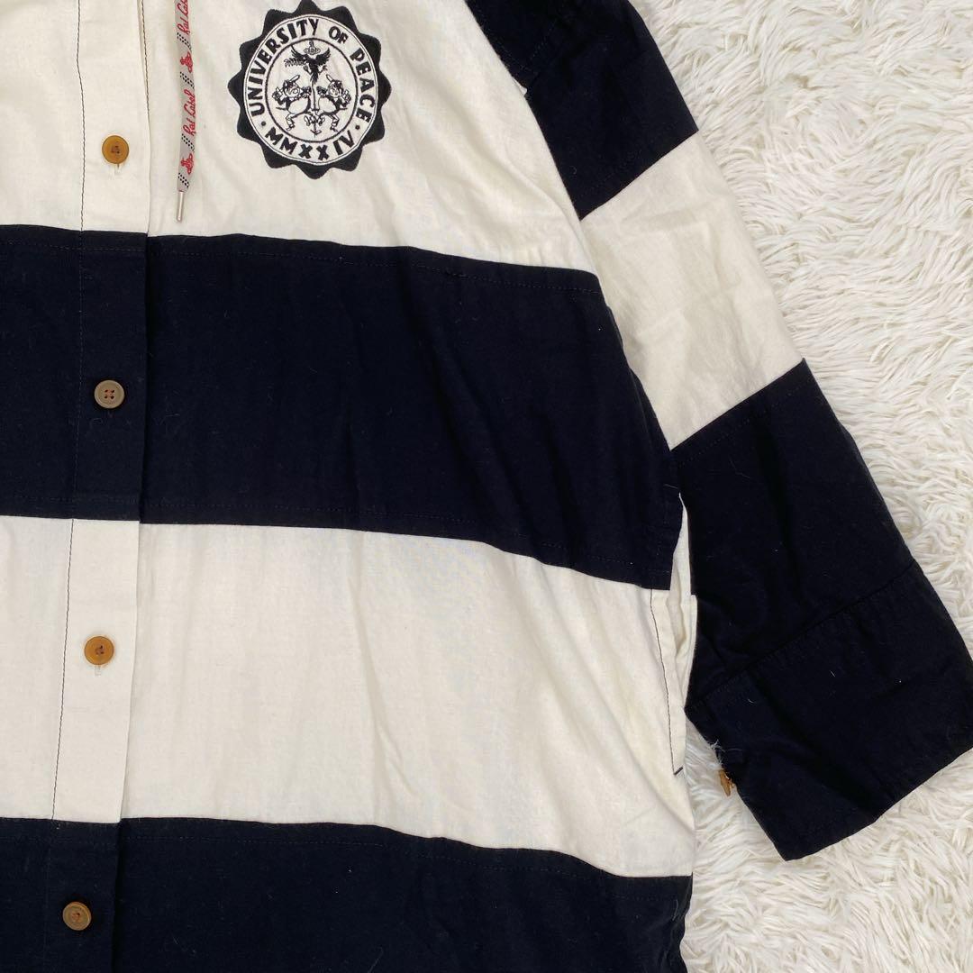 ヴィヴィアンウエストウッド ビッグストライプフーディーシャツドレス ボーダー