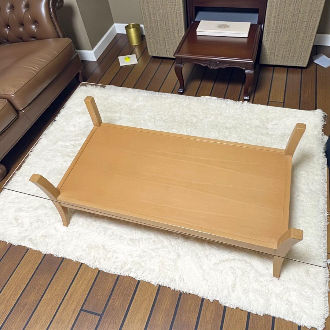 【良品】 ガラステーブル　ローテーブル 120 × 70 × 41 カリガリス