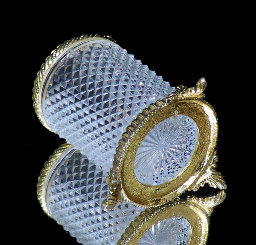 オールド・バカラ 1890年 名品 天使文ゴールド装飾ディアマン・ビゾー小物入れ