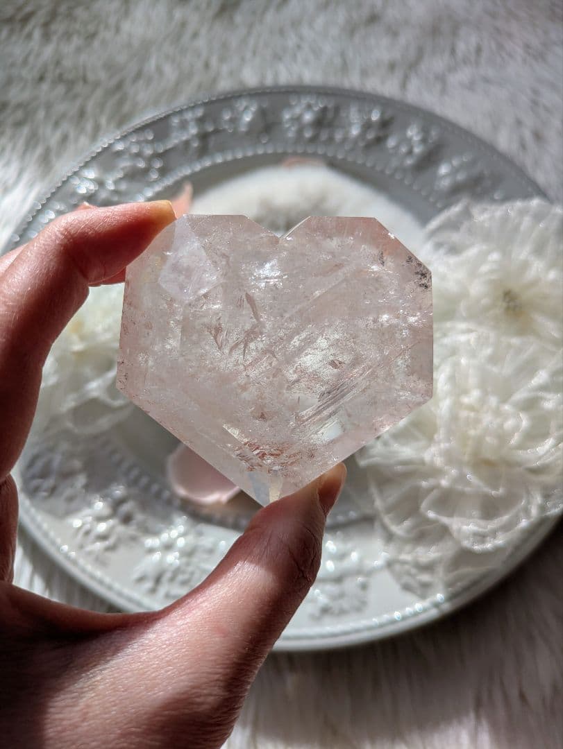 ♡ピンクアゼツライト（通称） ピンククリアクォーツ♡カクカクハート