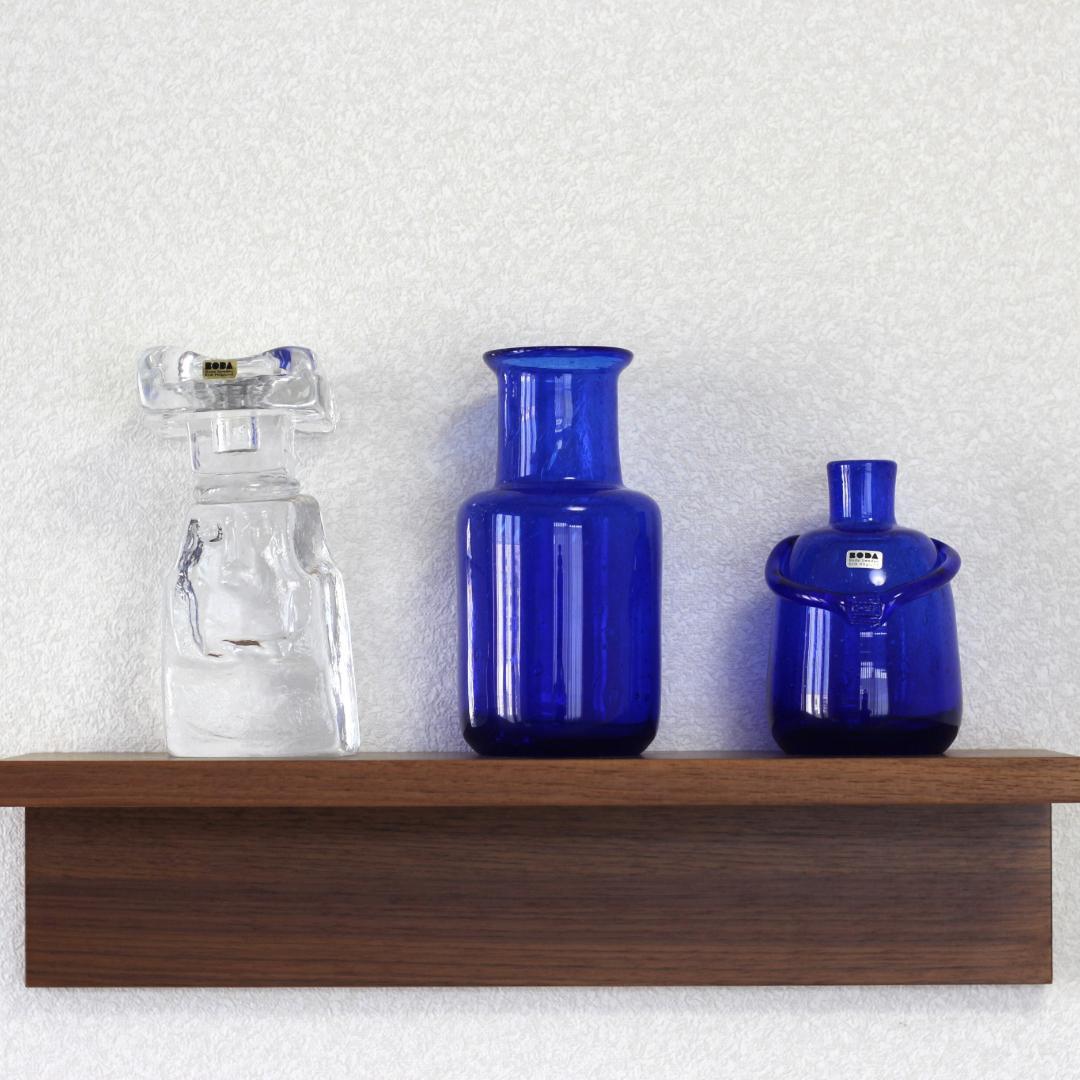 【サイン入り】エリックホグラン　Erik Hoglund　ブルー 花器花瓶　北欧