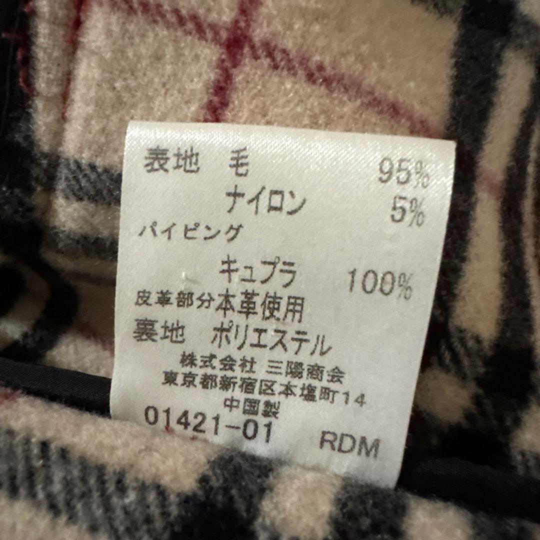 ✨希少✨ バーバリー ダッフルコート ノバチェック 本革 赤 150