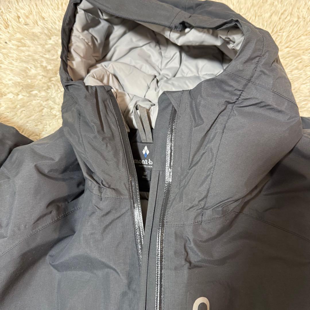 モンベル　スキーウエア　ダウンジャケット　Mサイズ　グレー　ブラック