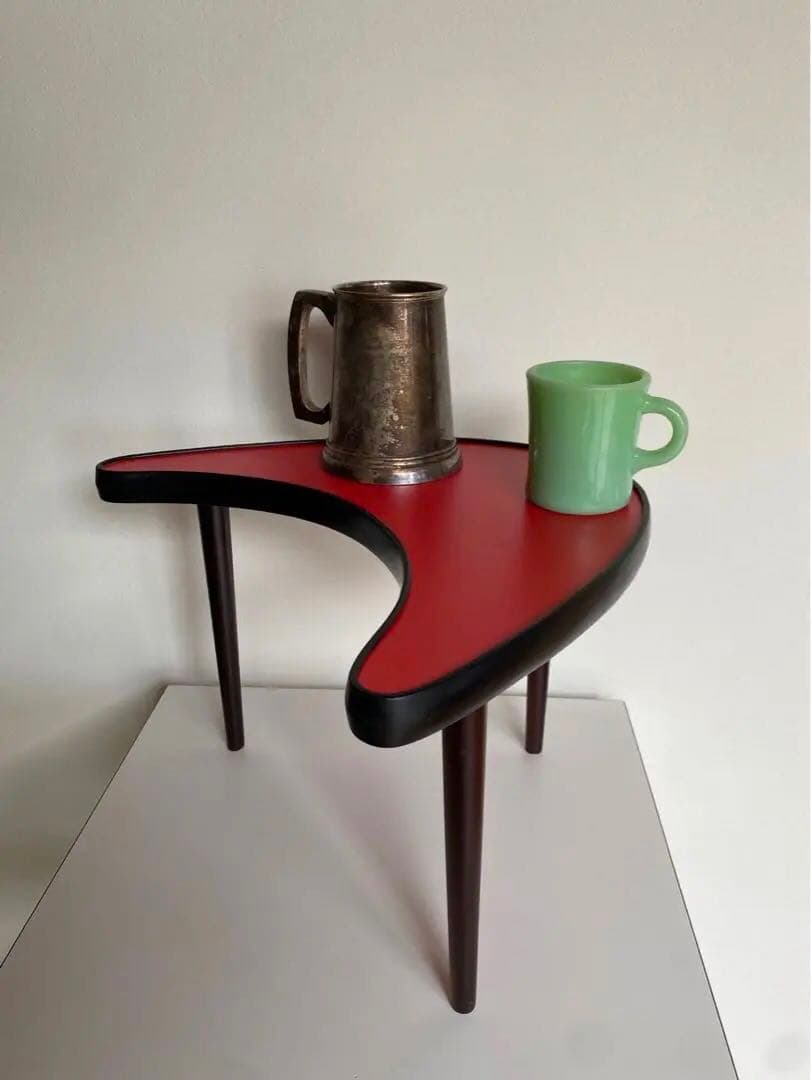 ビンテージ アンティーク 60s 70s サイドテーブル 赤 ミッドセンチュリー