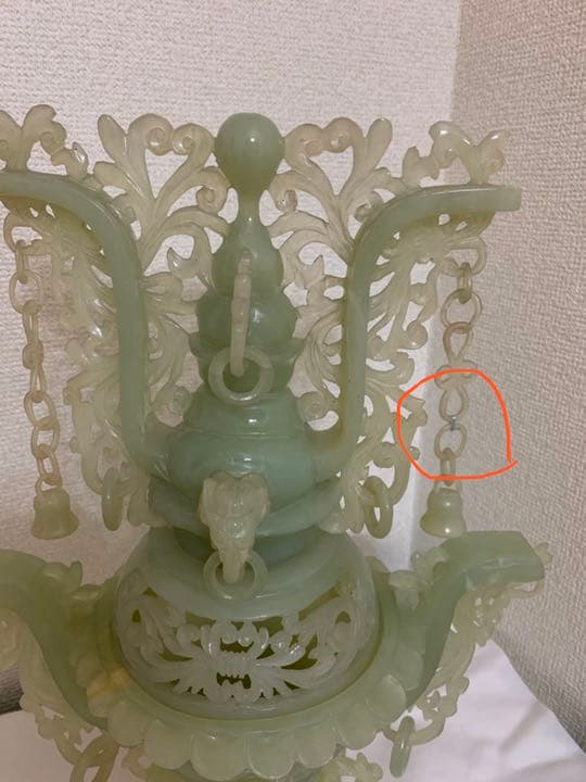 工芸品　玉の彫刻　香炉