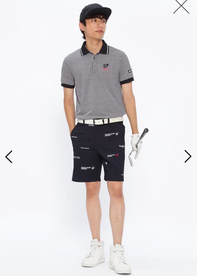 人気完売品パーリーゲイツパロディロゴ柄のカルゼジャガードショートパンツサイズ4