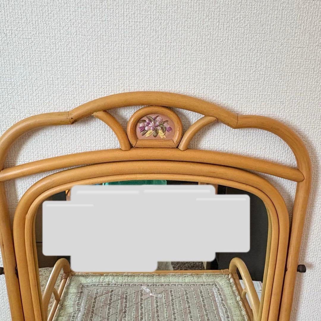 ラタン　籐家具　ドレッサー　鏡台　① 化粧台　木製　昭和レトロ　アンティーク
