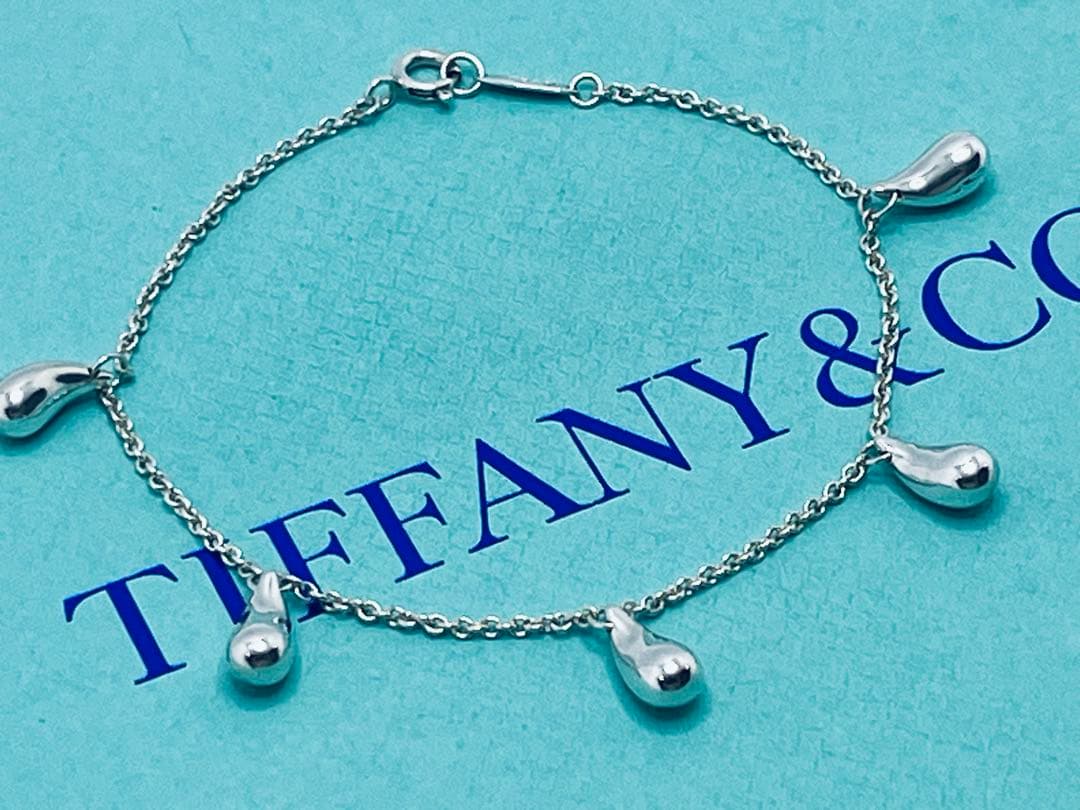 c795 美品　希少　ティファニー　ティアドロップ　5連　ブレスレット　925