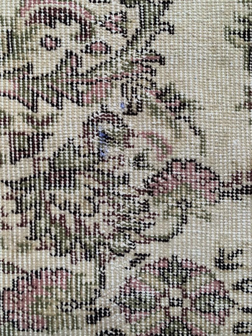 超大判　幅広　245×147トルコヴィンテージラグ　ペールピンク　雅紀さん