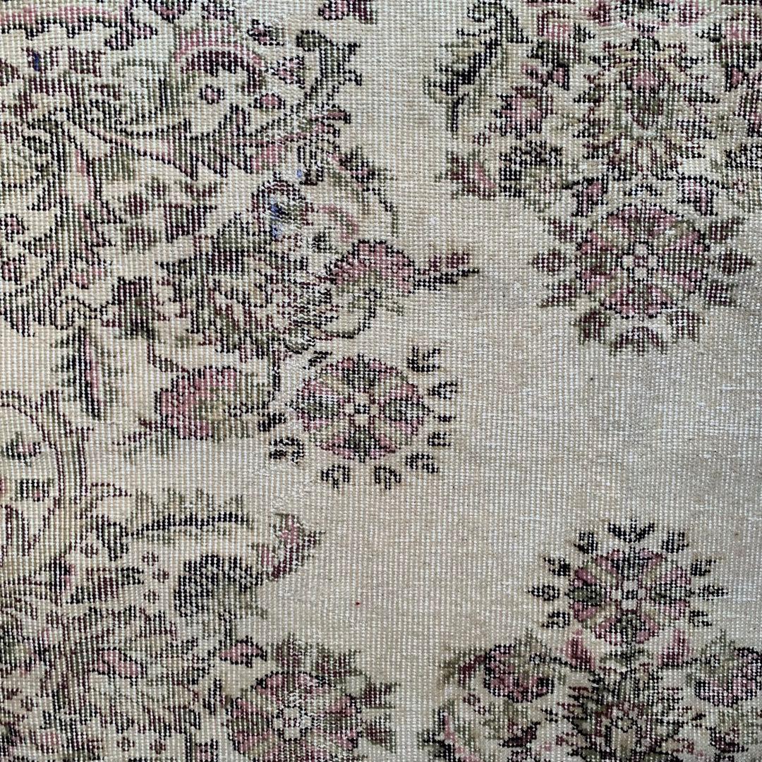 超大判　幅広　245×147トルコヴィンテージラグ　ペールピンク　雅紀さん