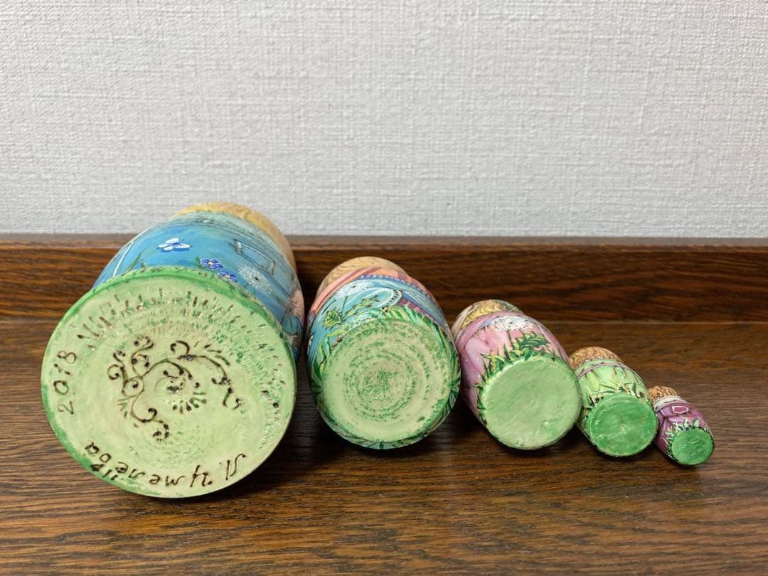 ロシア雑貨☆『Pony』ウッドバーニングマトリョーシカ5Pポニーhorseミラ作