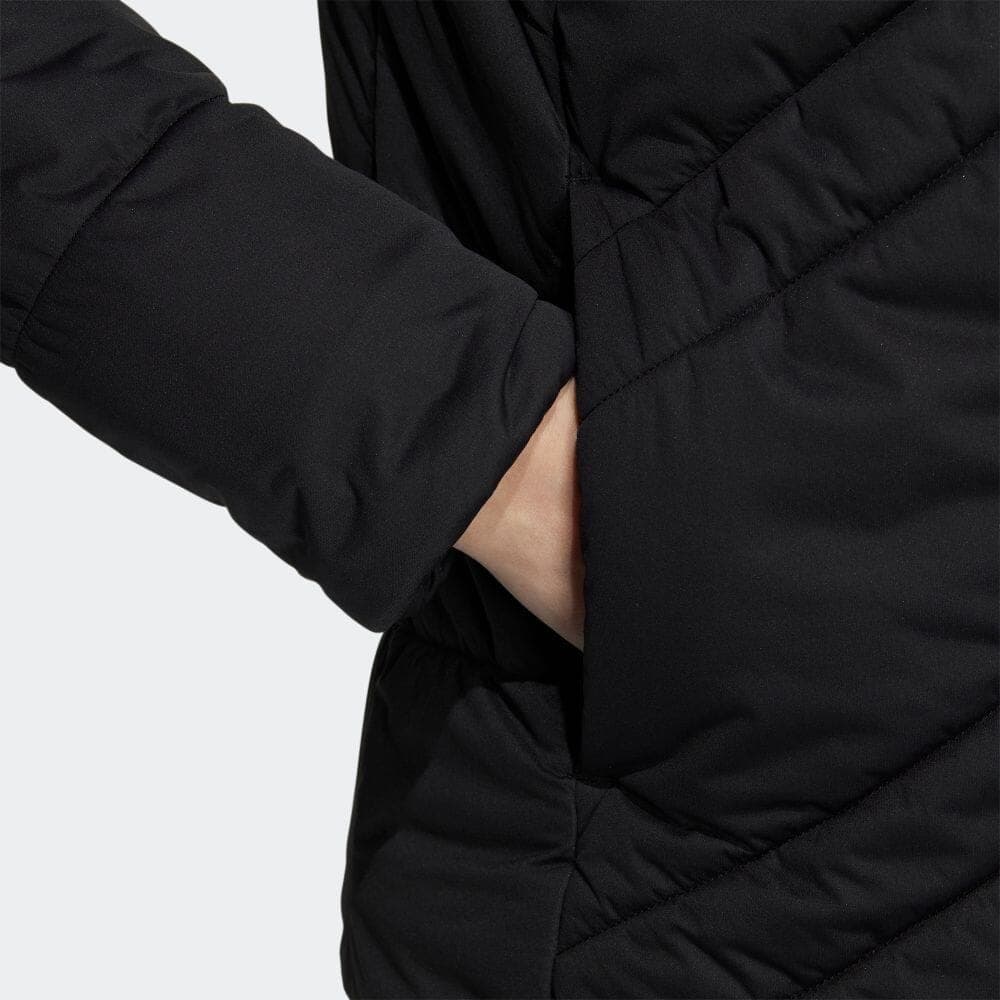 【M】秋冬 アディダス ゴルフ 保温 キルティング 中綿セットアップ 黒