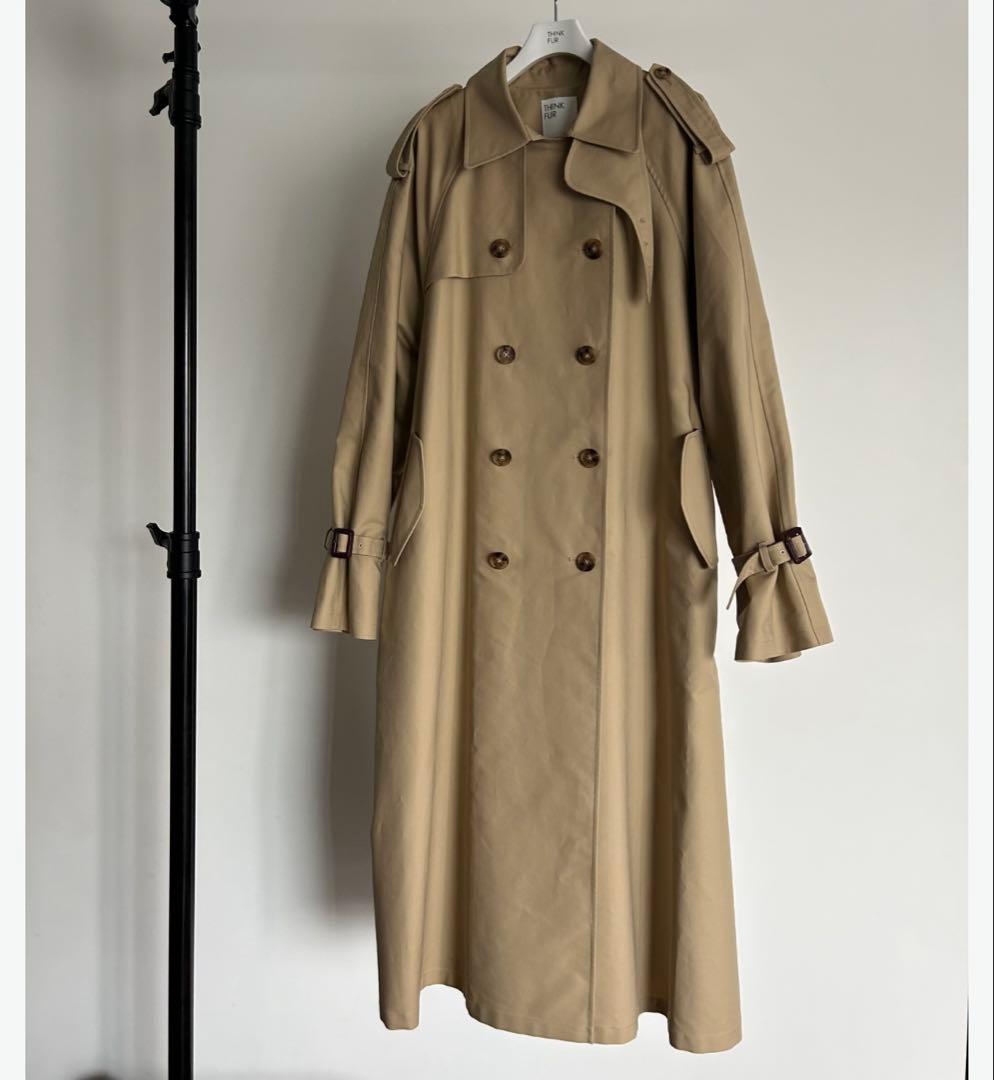 think fur ベージュ トレンチコート　タグ付