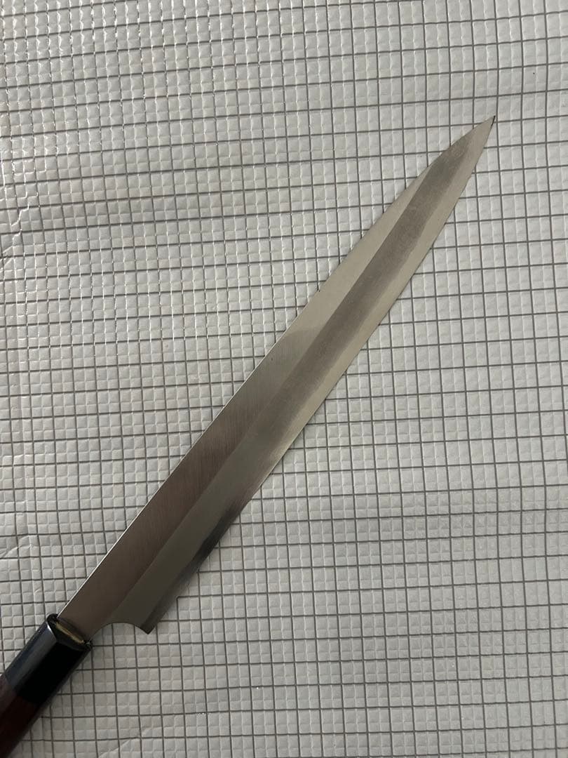 包丁 刺身包丁 柳刃包丁 安来鋼青紙２号 270mm 紫檀シノギ柄