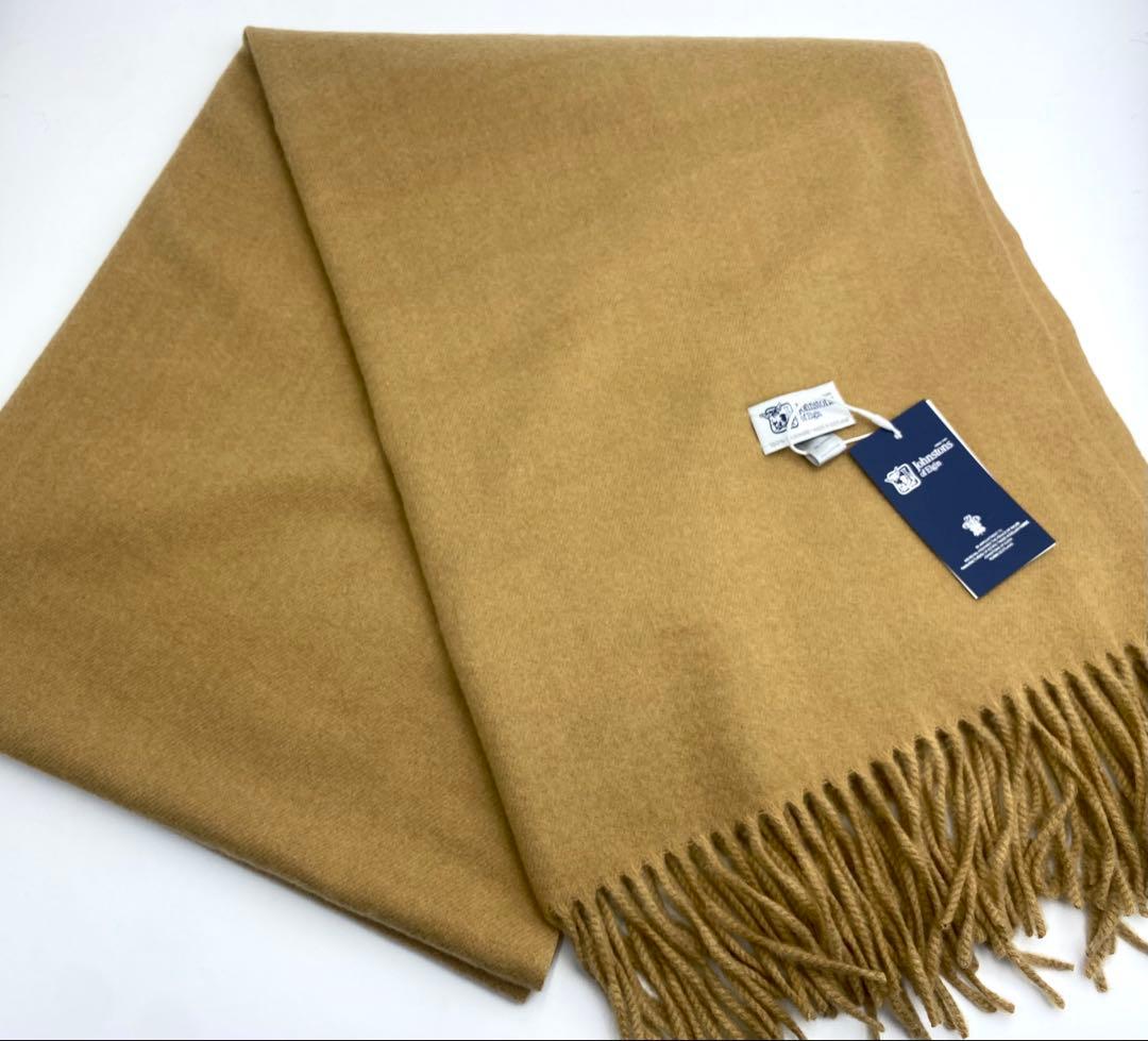 ジョンストンズ オブエルガン カシミヤ100％ 大判 ストール キャメル