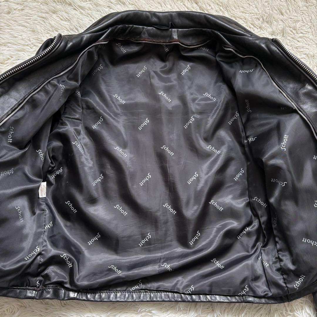 schott 642 レザージャケット　シングルライダース　USA製 40 黒
