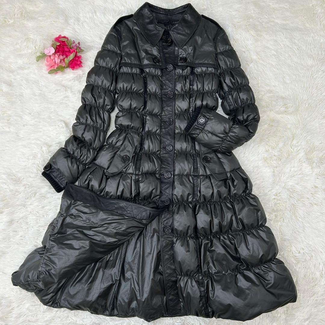 【極美品/L】バーバリー ロングコート アウター ウール Aライン キルティング