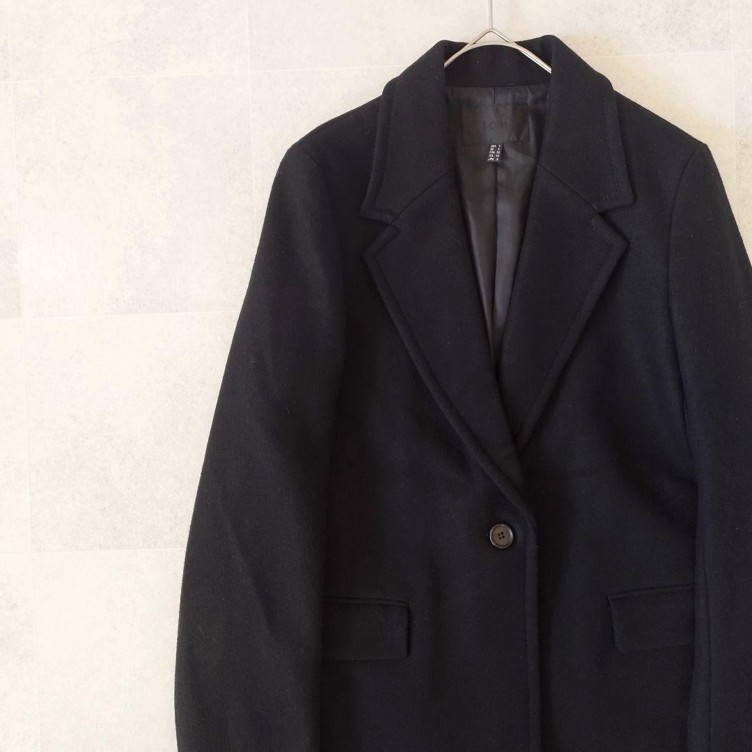 iCB シェルメルトンチェスターコート ロング丈コート Mサイズ 黒