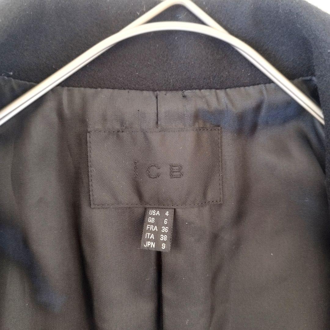 iCB シェルメルトンチェスターコート ロング丈コート Mサイズ 黒