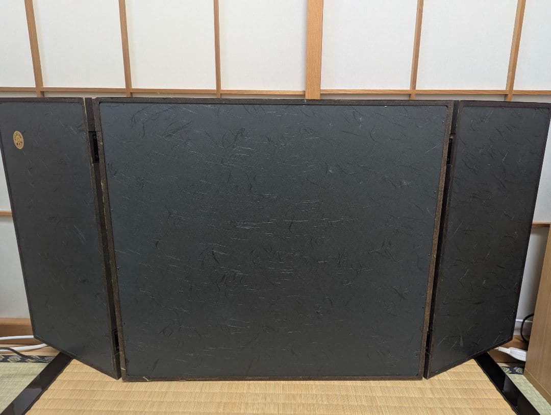 伝統工芸金沢箔　三曲一隻金屏風　大きめ15号〜18号