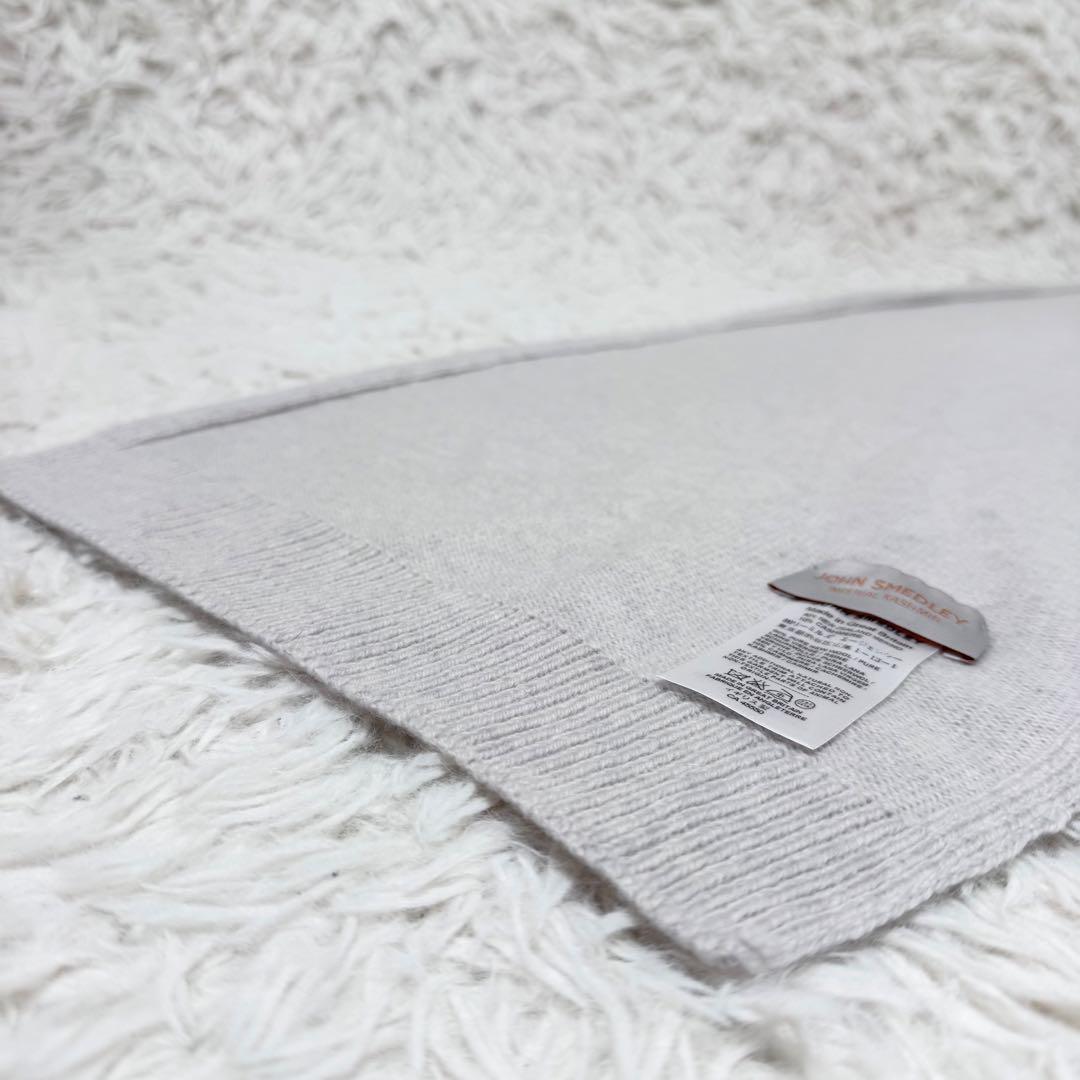 【カシミヤ混】JOHN SMEDLEY イギリス製 マフラー グレー