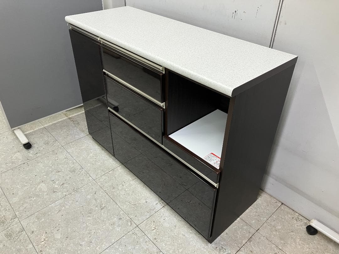 ニトリ レンジボード キッチンカウンター アルミナ2 120CTDBR ブラウン