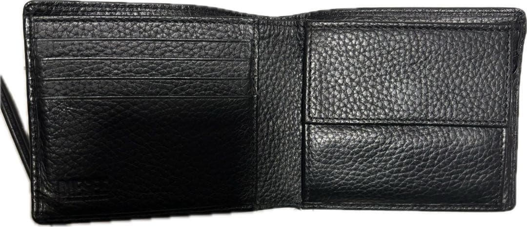 DIESELレザー2つ折り財布 黒 ブラック
