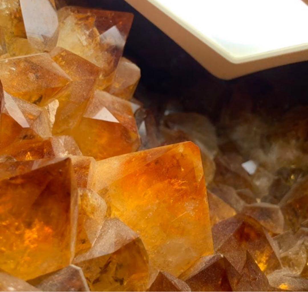ALLSALE☆透明度有り☆結晶美☆ディープシトリン原石クラスター
