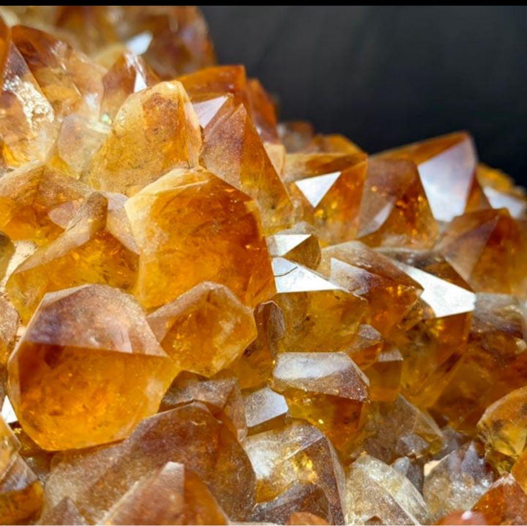 ALLSALE☆透明度有り☆結晶美☆ディープシトリン原石クラスター