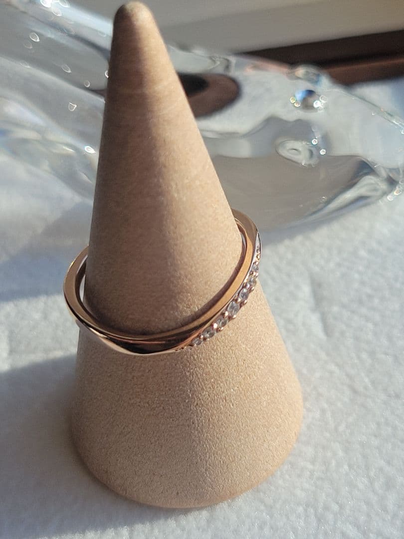 美品★Canal 4℃ K10 PGリング 指輪 ダイヤモンド 11号