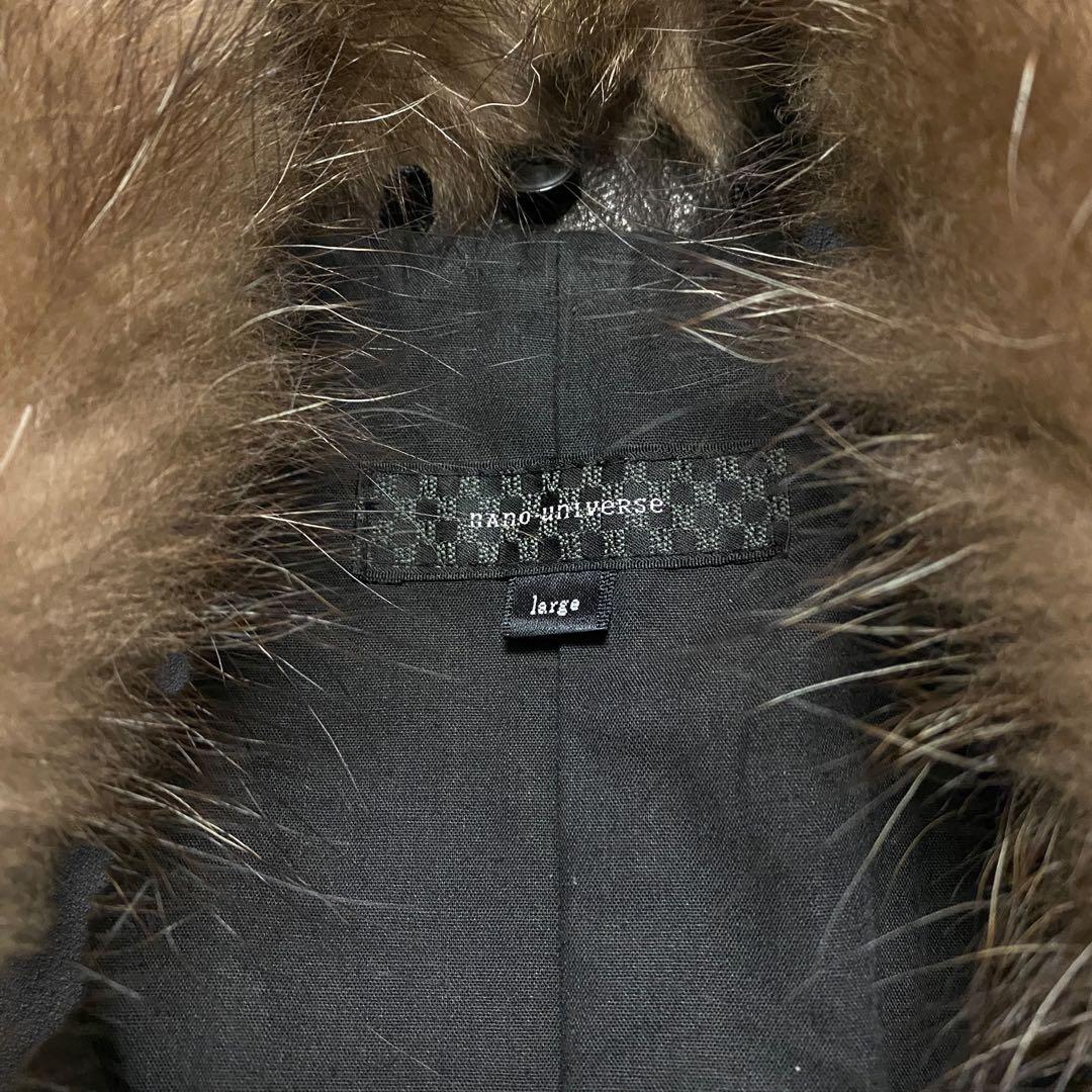 ジャケット・アウター nano universe fur leather biker jacket