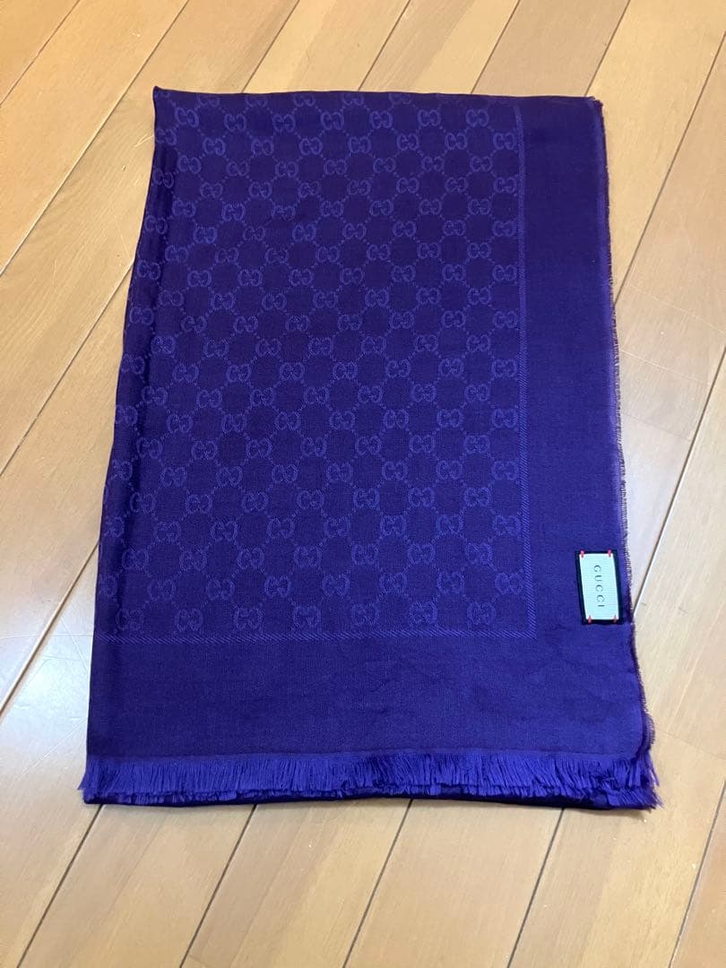 GUCCI グッチ 大判　紫 ストール 190×60cm